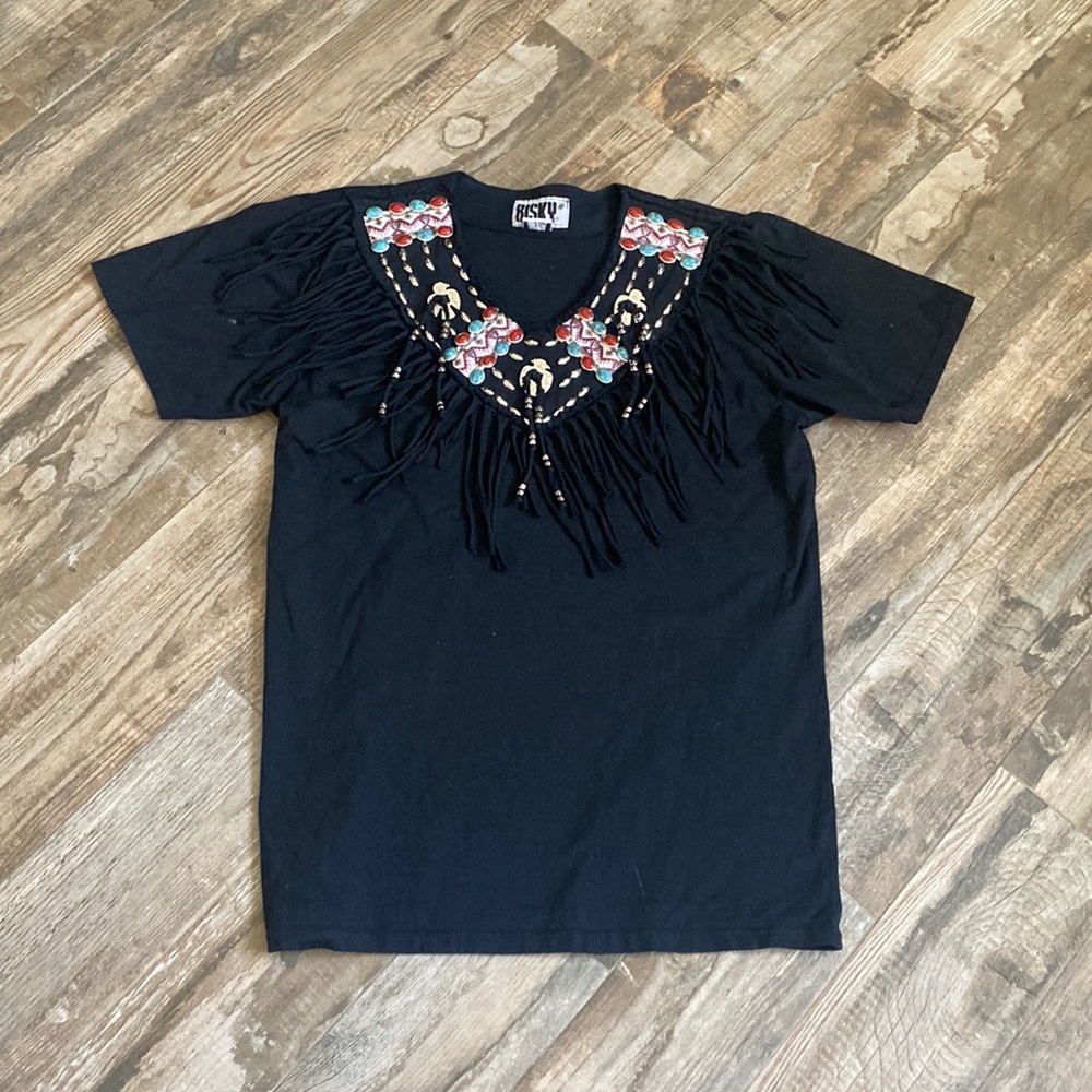 RISKY Brand Vintage Western Shirt sleeve top